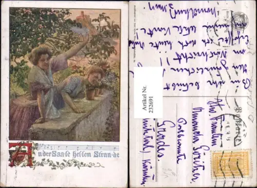 232691,Deutscher Schulverein 1231 An d. Saale hellem Strande Lied Frauen m. Kleid Tuch