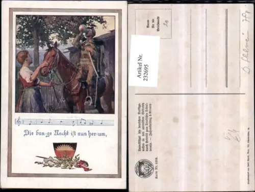232695,Deutscher Schulverein 1234 Soldat Uniform m. Pferd Lied