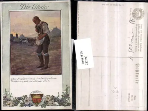 232697,Deutscher Schulverein 198 Die Glocke Mann Bauer m. Hut Feld