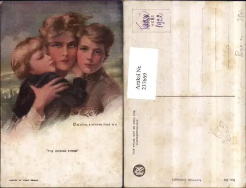 237669,Reinthal e Newman 761 Künstler Philip Boileau The coming Storm Frau m. Kinder