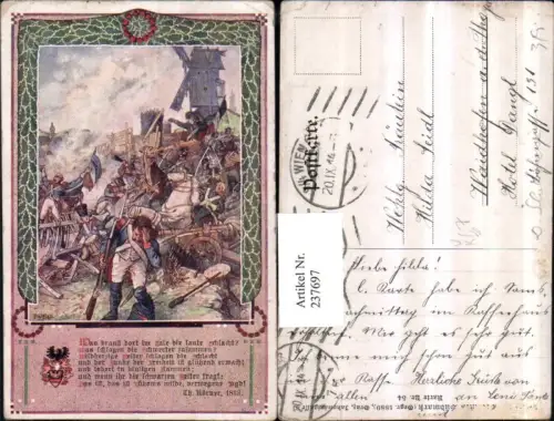 237697,Verein Südmark 54 Künstler T. Welzl Soldaten Krieg Gewehre Windmühle Text