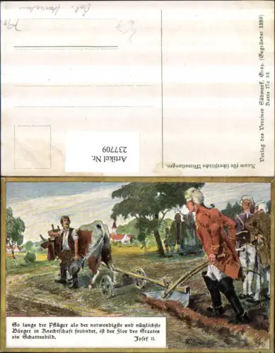 237709,Verein Südmark 44 Künstler AK Bauer m. Rind Feld pflügen