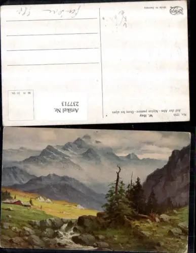 237713,Degi AK 1251 Künstler W. Hoy Auf d. Alm Landschaft Bergkulisse