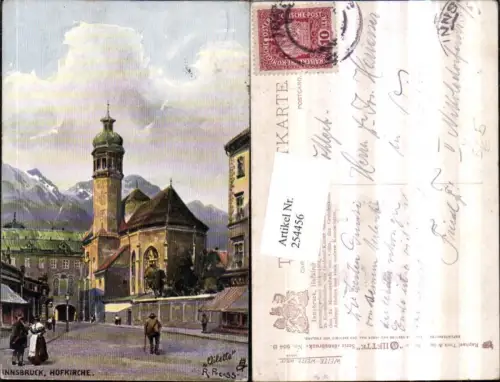 254456,Raphael Tuck e Sons 664B Künstler R. Preuss Innsbruck Hofkirche Kirche Straßenansicht