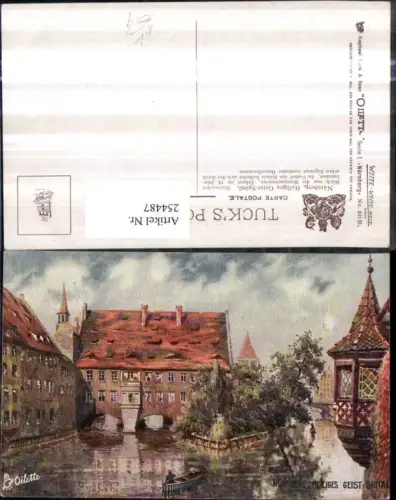 254487,Raphael Tuck e Sons 611B Künstler Charles F. Flower Nürnberg Heiliges Geist-Spital Erker