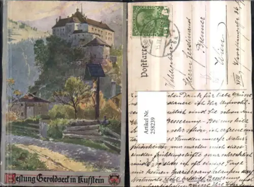 258239,Deutscher Schulverein 335 Künstler E. F. Hofecker Festung Geroldseck in Kufstein Wegkreuz Marterl