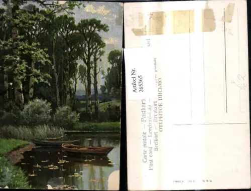 265365,Theo Stroefer 646euro6 Künstler Ak Ruderboot Boot Ufer See Landschaft