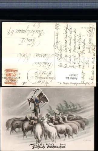 315567,M. Munk 472 Künstler R. Ulreich Weihnachten Wegkreuz Schafe Herde