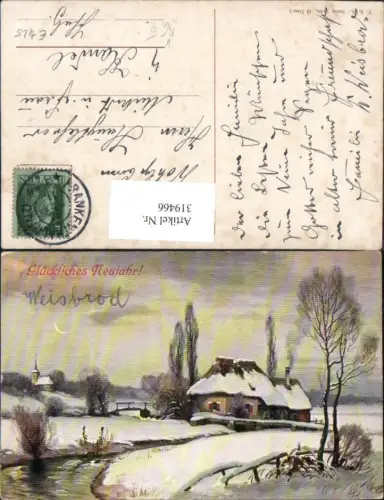 319466,Theo Stroefer 1189 Wassermühle Winterlandschaft Neujahr