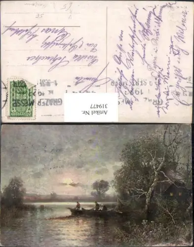 319477,Theo Stroefer 1676 A. Kaufmann Fischer Fischerboot Landschaft