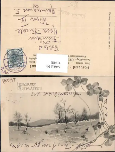 319481,Theo Stroefer 520euro7 Heinrich Wertheim Frau Winterlandschaft Neujahr Klee Kleeblätter