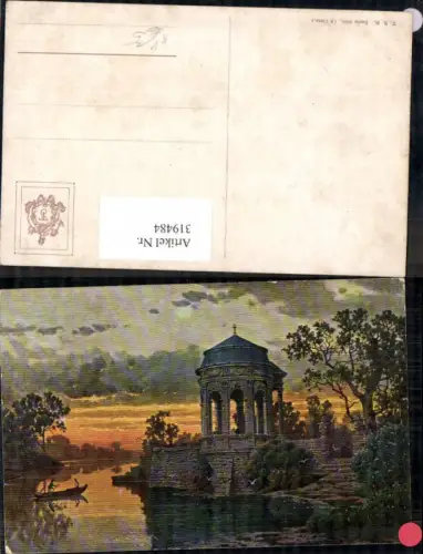 319484,Theo Stroefer 800 Tempel Landschaft Ruderboot Stimmungsbild