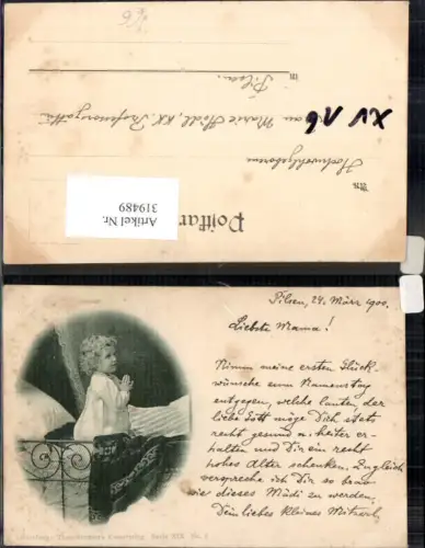 319489,Theo Stroefer XIXeuro6 Kind betet i. Bett Religion