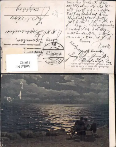 319492,Theo Stroefer Russische Meister 9 G. O. Kalmykoff Mondnacht a. Meer Paar Liebe