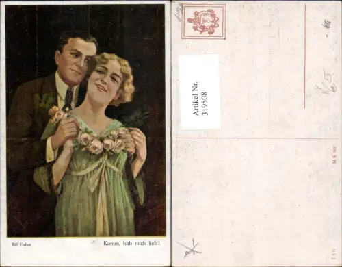 319508,Theo Stroefer Münchner Kunst 852 Bill Fisher Komm hab mich lieb Paar Umarmung Liebe