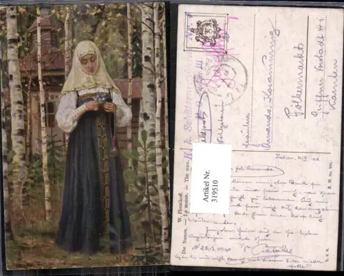 319510,Theo Stroefer Russ. Meister 235 W. Plotnikoff Die Nonne FP Kk Schützenreg. 4 M. G. Komp. III