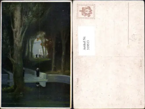 319513,Theo Stroefer Münchner Kunst 877 P. v. Müller Nonne Ufer See b. Nacht