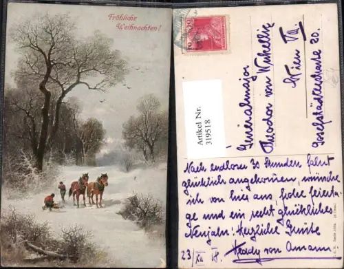 319518,Theo Stroefer 1294 Künstler Ak Männer Winterwald Pferde Lagerfeuer Weihnachten