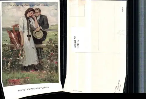 321117,M. Munk Vienne 834C Künstler Clarence F. Underwood Es Stand ein Röslein auf der Heide