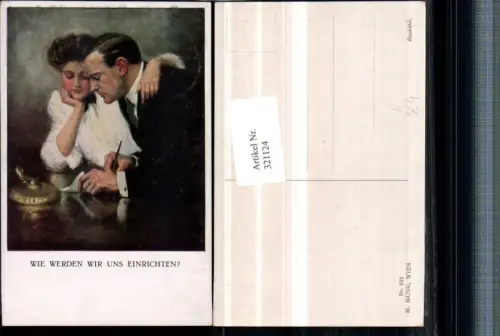 321124,M. Munk Vienne 833 Künstler Clarence F. Underwood Wie werden wir uns einrichten Paar
