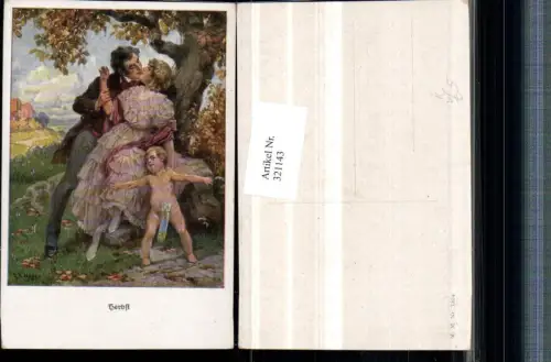 321143,M. Munk Vienne 1324 Künstler R. A. Höger Herbst Amor Paar Liebe Kuss
