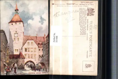 321488,Raphael Tuck e Sons 661B Künstler Charles F. Flower Nürnberg Weißer Turm