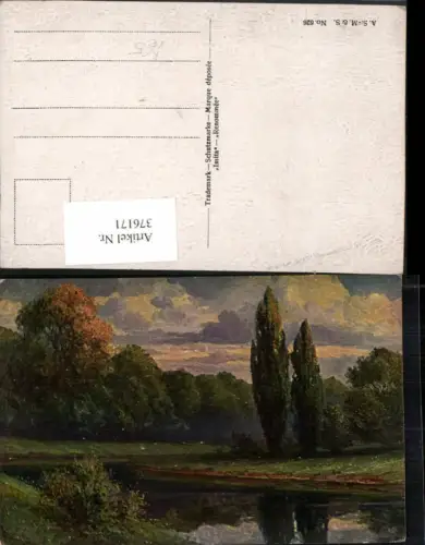 376171,A.S.M. Imita 626 Künstlerkarte Landschaft Fluss Wald
