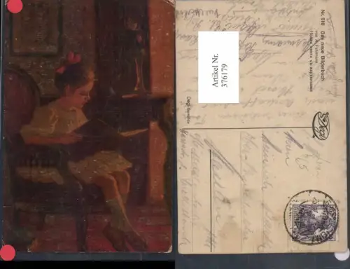 376179,Degi AK 518 Künstler A. Fuhrmann Das neue Bilderbuch Mädchen liest lesen