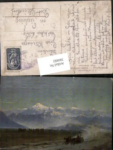 384882,Theo Stroefer 198 Künstler J. C. Aiwasowsky Hochgebirge Landschaft Kutsche Bergkulisse