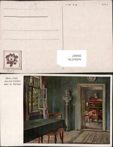 384887,Theo Stroefer 91 Künstler Hermann Graf Aus dem Schillerhaus in Weimar Büste