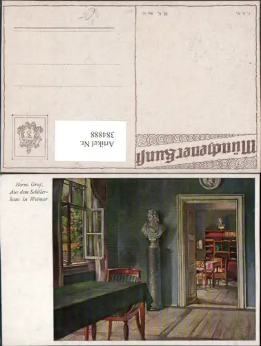 384888,Theo Stroefer 91 Künstler Hermann Graf Aus dem Schillerhaus in Weimar Büste