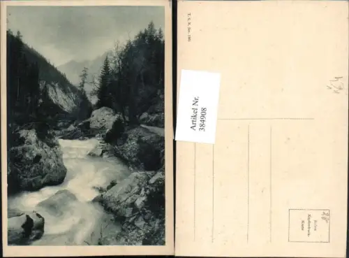 384908,Theo Stroefer 1361 Künstlerkarte Landschaft Wildbach