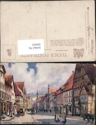 384953,Raphael Tuck e Sons 696 Künstler Charles E. Flower Hameln Bäcker-Straße