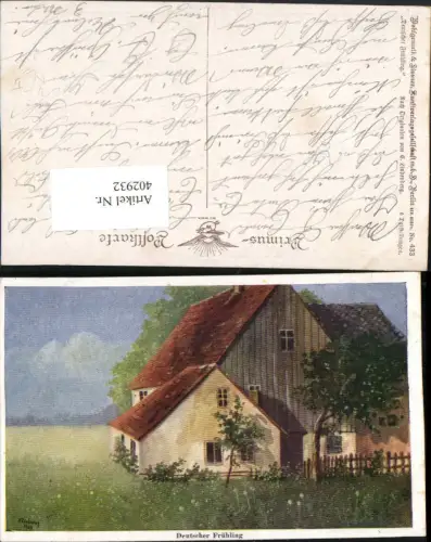 402932,Primus AK 433 Künstler F. Lindenberg Deutscher Frühling Haus