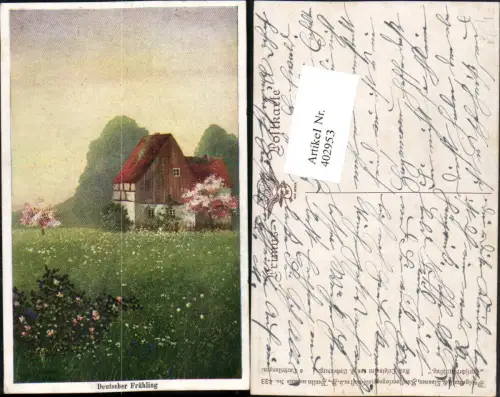 402953,Primus AK 433 Künstler F. Lindenberg Deutscher Frühling Haus