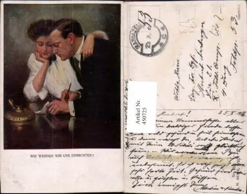 450725,M. Munk Vienne 833 Künstler Clarence F. Underwood Liebe Paar Plan