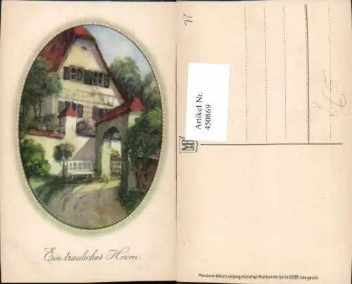 450869,Meissner e Buch 2399 Künstlerkarte Ein trauliches Heim Haus