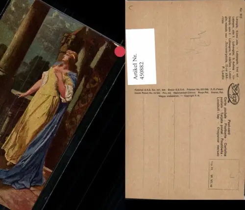 450882,Degi AK 912 Künstler F. Leeke Lohengrin Aufzug Elsa Frau Umhang
