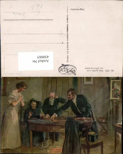 450885,Degi AK 554 Künstler Alfred Schwarz Das große Los Gewinn Geld