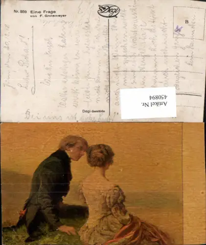 450894,Degi AK 859 Künstler F. Grotemeyer Eine Frage Liebe Paar