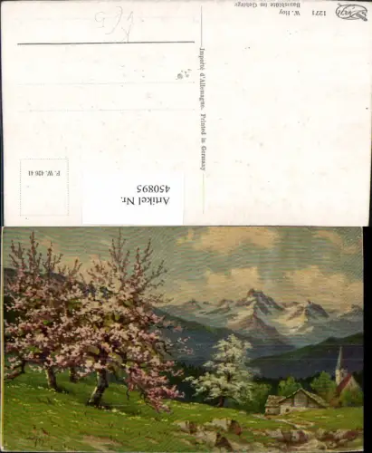 450895,Degi AK 1271 Künstler W. Hoy Baumblüte im Gebirge Bergkulisse