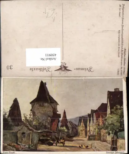 450911,Primus AK 03391 Künstler Franz Frankl Sonniger Morgen Dorf Partie