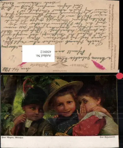 450912,Primus AK 3013 Künstler Paul Wagner Das Geheimnis Kinder Hut
