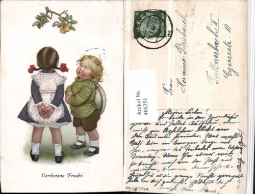 486251,M. Munk Vienne Künstler Susan Beatrice Pearse Verbotene Frucht Apfel