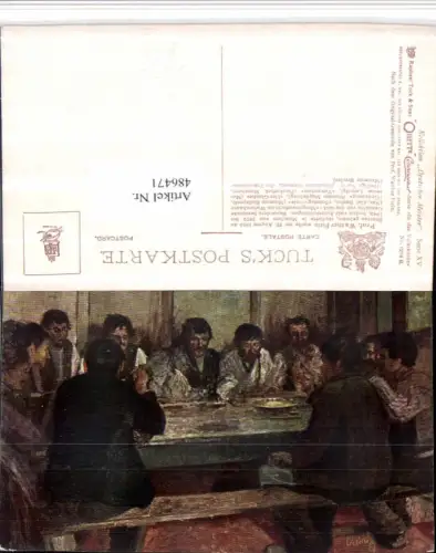 486471,Raphael Tuck e Sons 1214B Künstler Walther Firle Volksküche Tischrunde