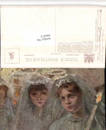 486472,Raphael Tuck e Sons 1214B Künstler Walther Firle Erste Kommunion Kinder