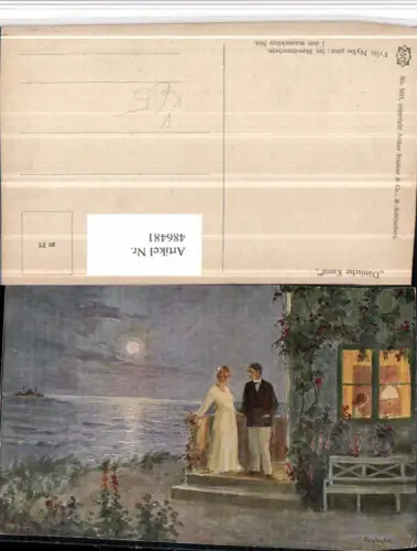 486481,Asco AK 5453 Künstler Friis Nybo Im Mondenschein Liebe Paar Mond