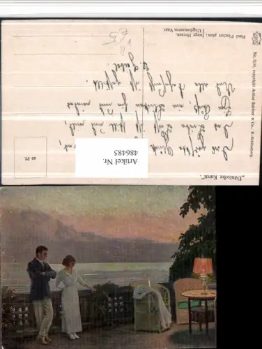 486485,Asco AK 3134 Künstler Paul Fischer Junge Herzen Liebe Paar Lampe