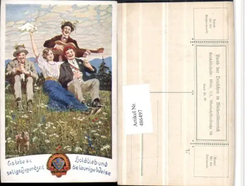 486497,Bund d. Deutschen in NÖ 91 Seltene Künstler E. Kutzer Jugendzeit Wiese Gitarre