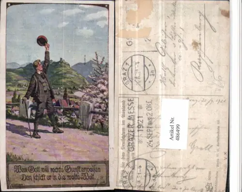 486499,VDA 8 Künstler E. Kutzer Wanderer Stock pub Novolito 20708